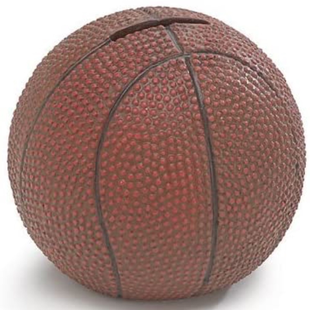 Brown Resin Basketball Shaped Piggy Bank~